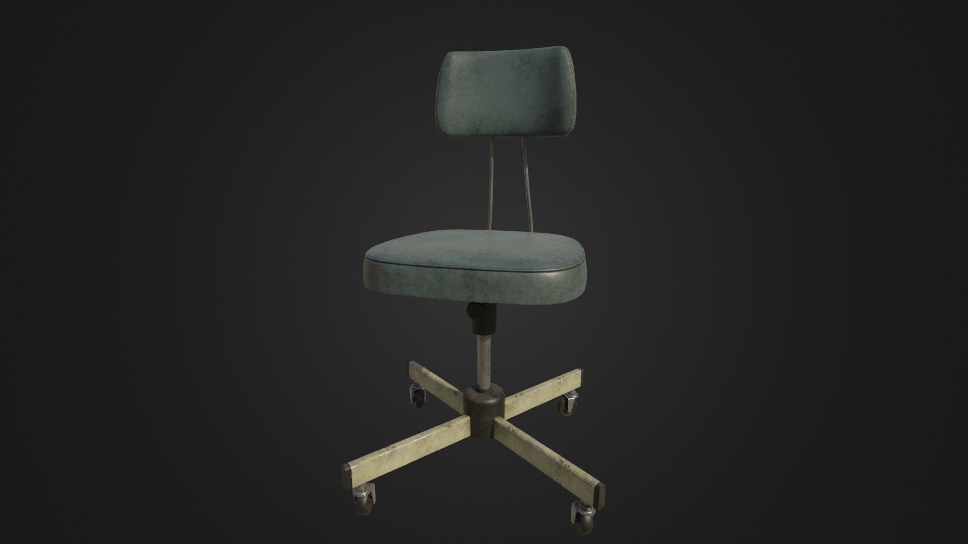Old Office Chair Low-poly 3D model_33