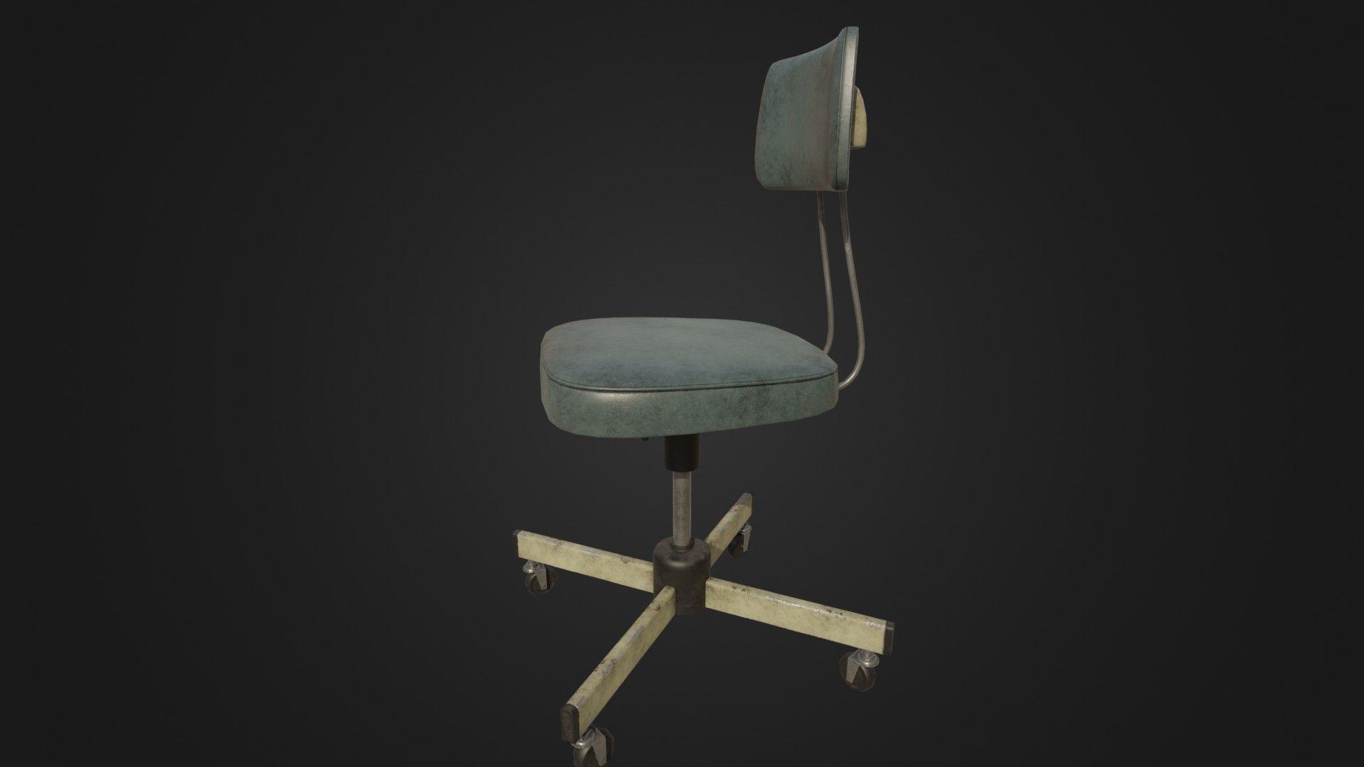 Old Office Chair Low-poly 3D model_26
