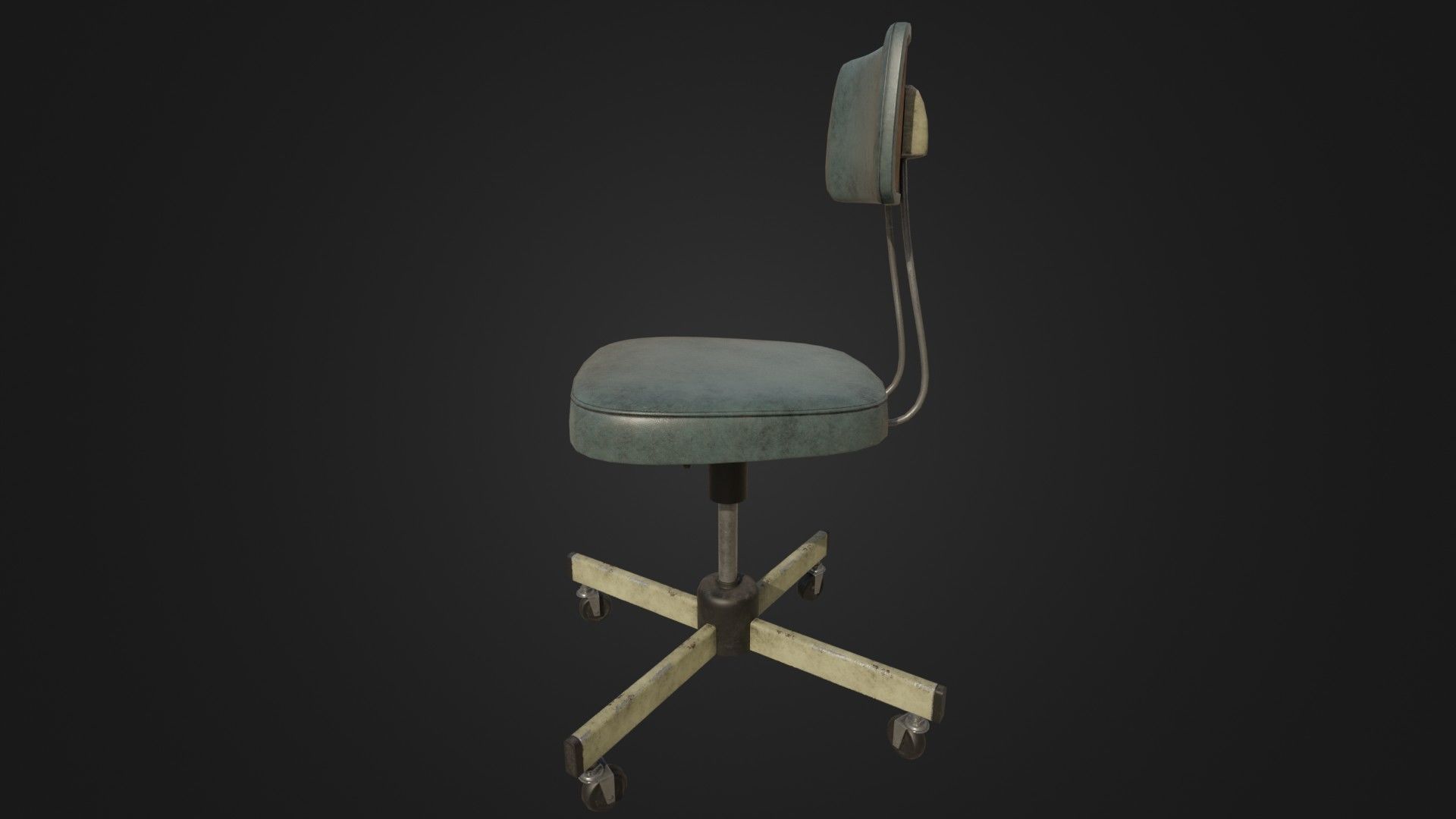 Old Office Chair Low-poly 3D model_25