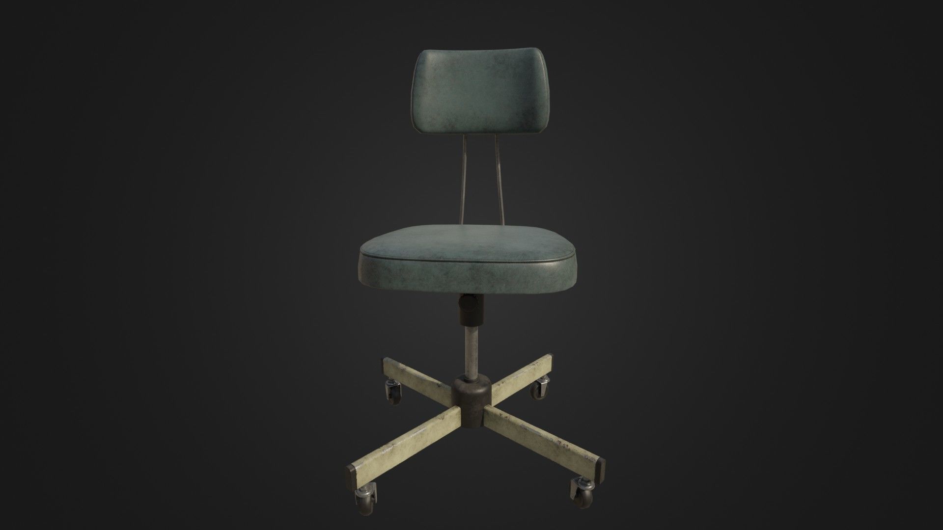Old Office Chair Low-poly 3D model_34