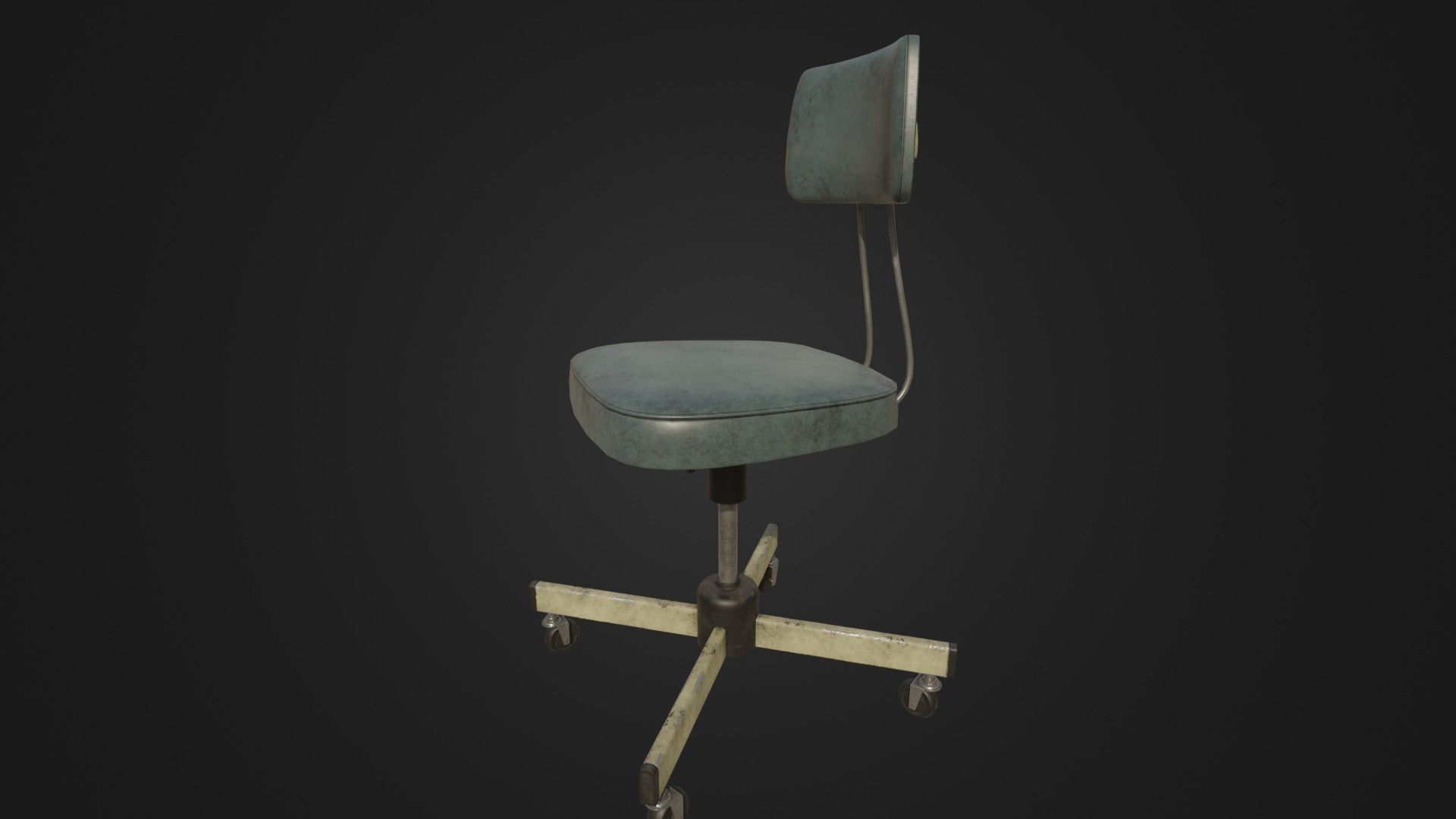 Old Office Chair Low-poly 3D model_27