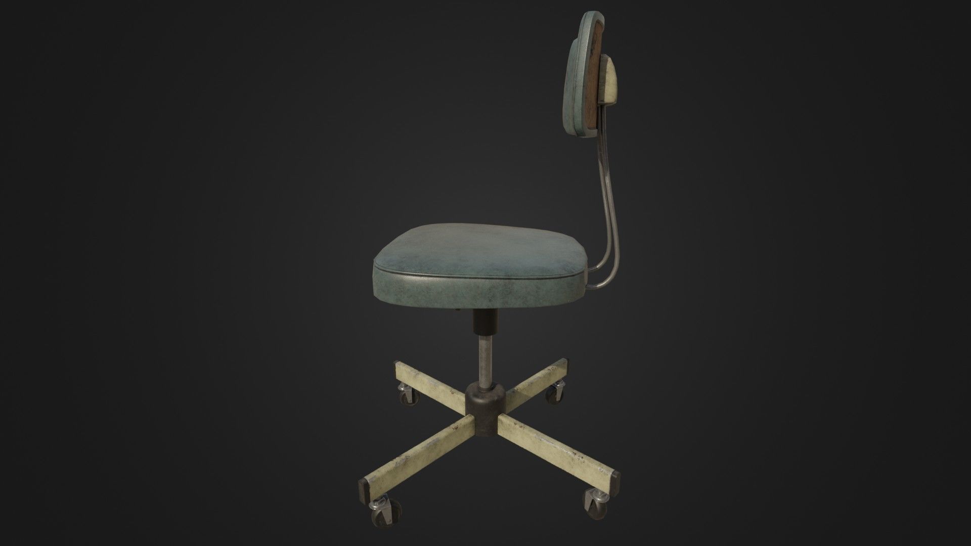 Old Office Chair Low-poly 3D model_24