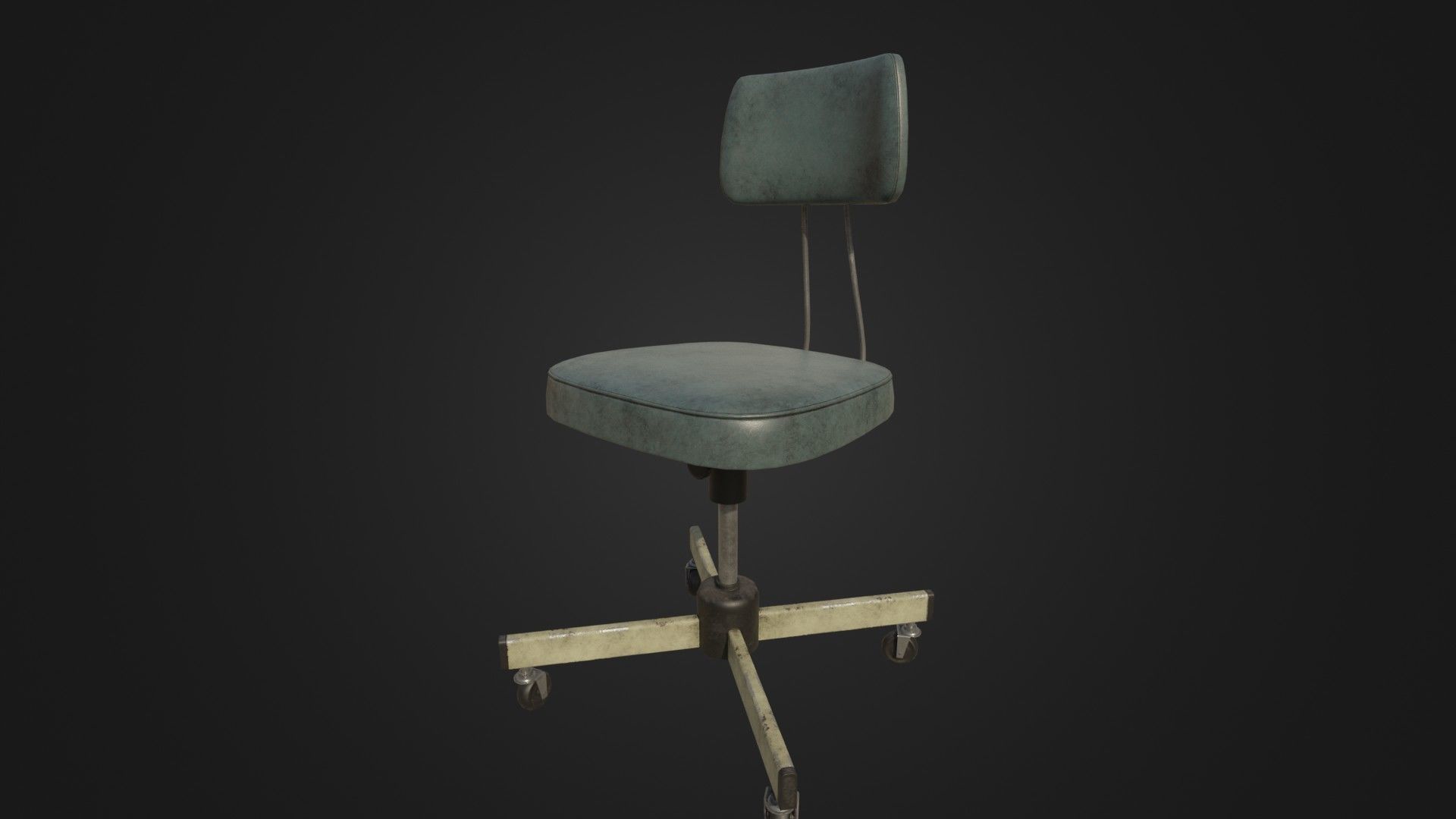 Old Office Chair Low-poly 3D model_30