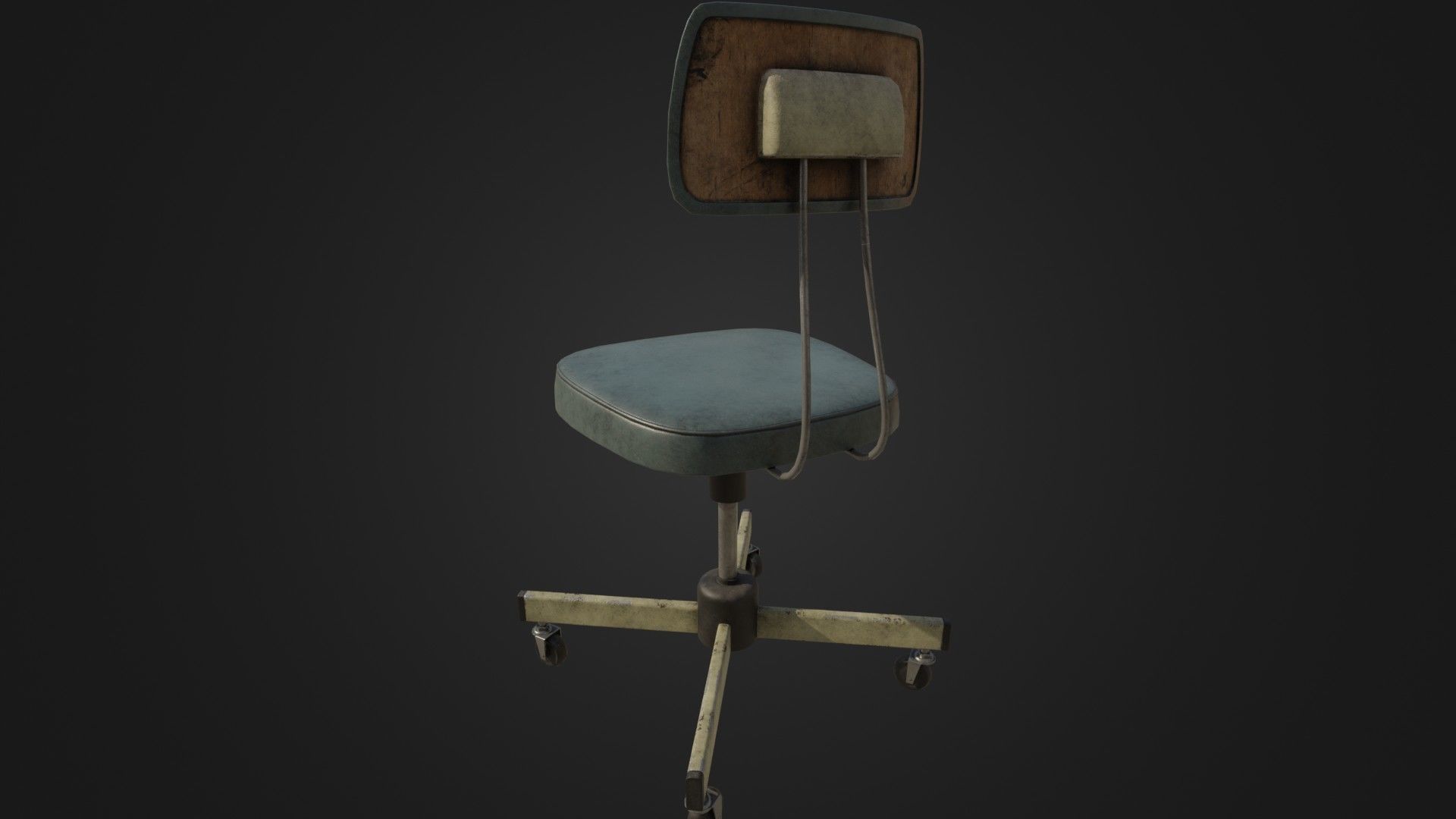 Old Office Chair Low-poly 3D model_18