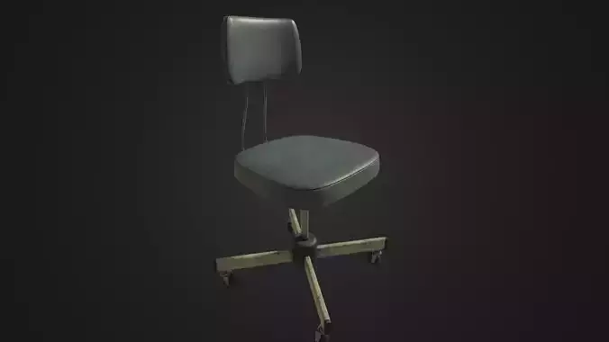 Old Office Chair Low-poly 3D model