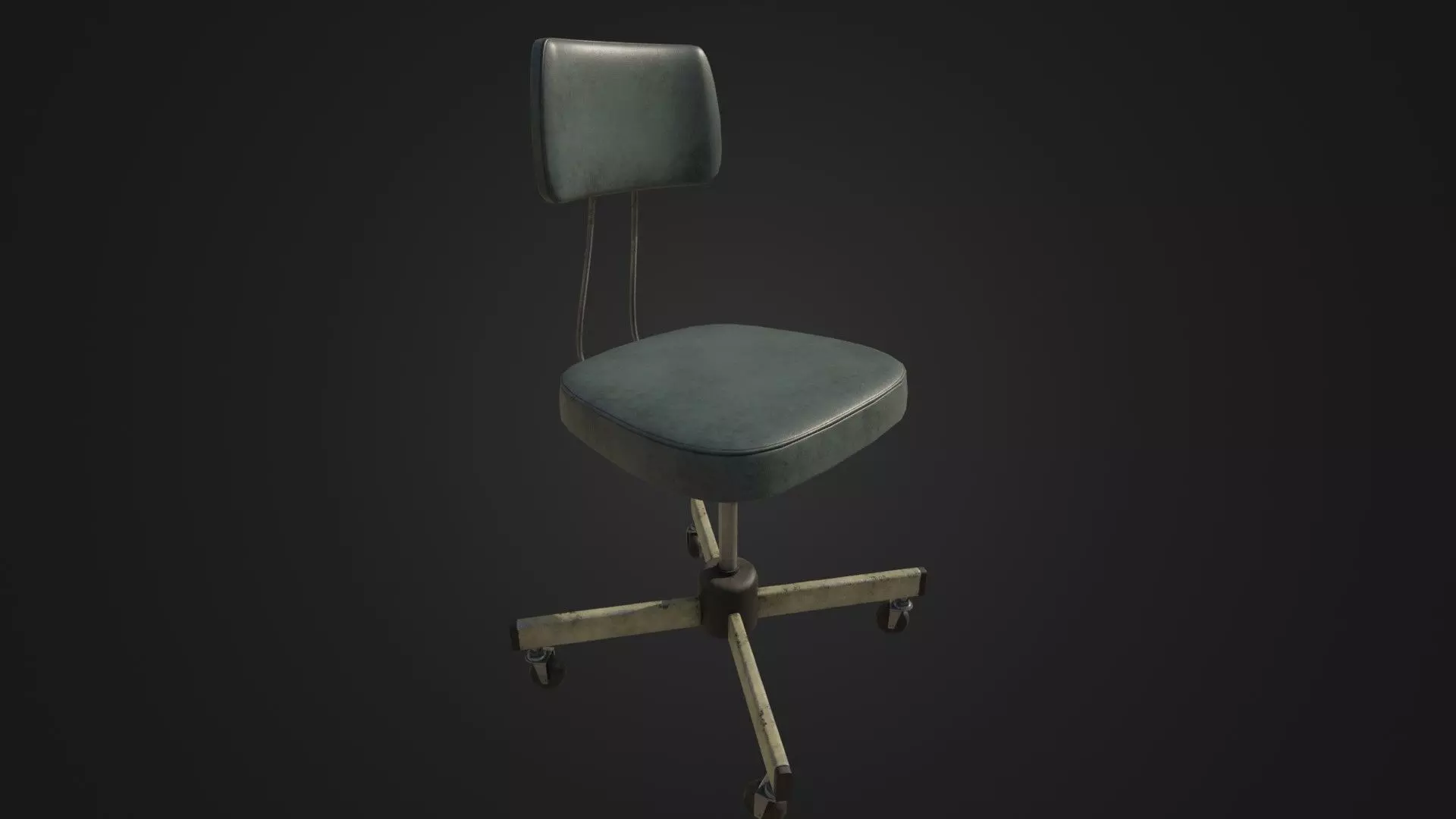 Old Office Chair Low-poly 3D model_0