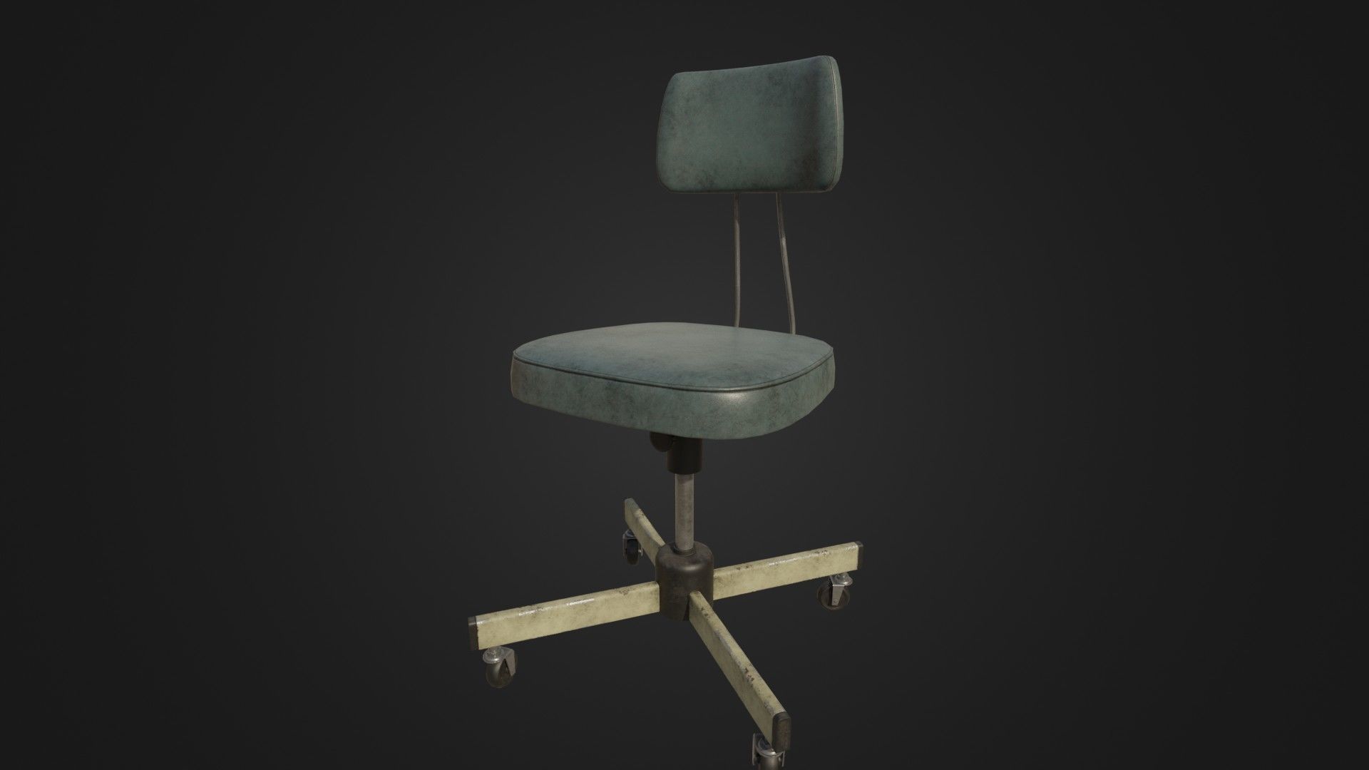 Old Office Chair Low-poly 3D model_31