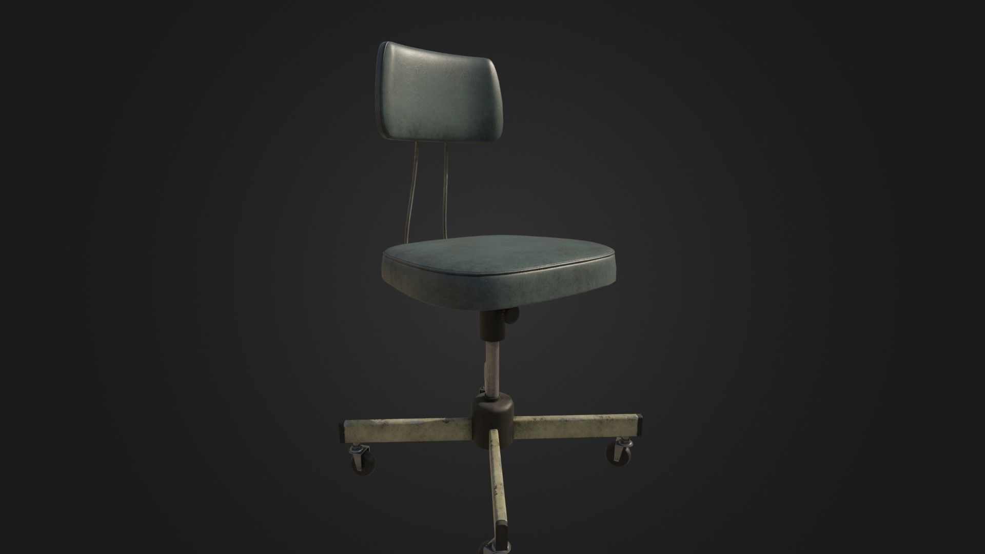 Old Office Chair Low-poly 3D model_39