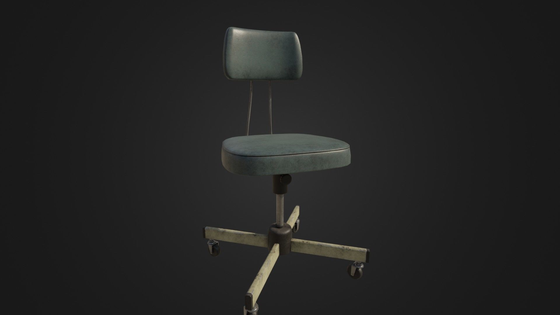 Old Office Chair Low-poly 3D model_37