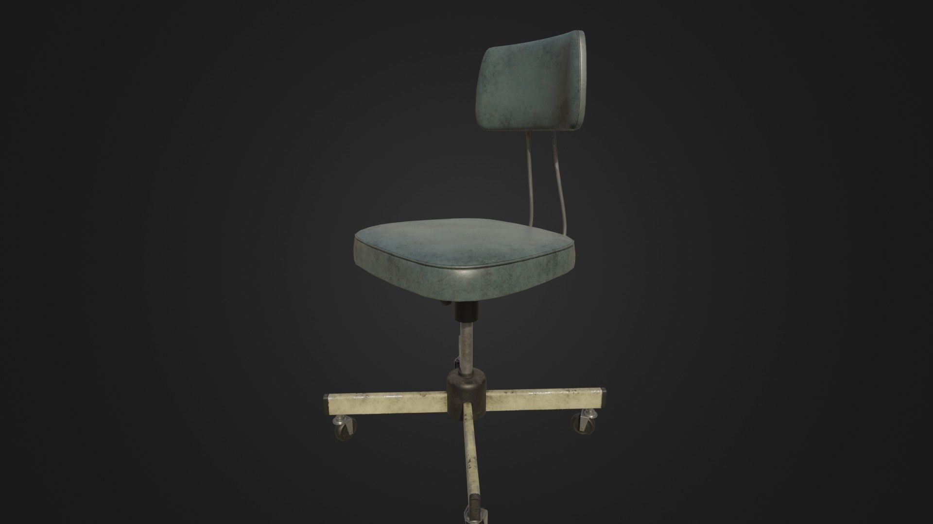 Old Office Chair Low-poly 3D model_29