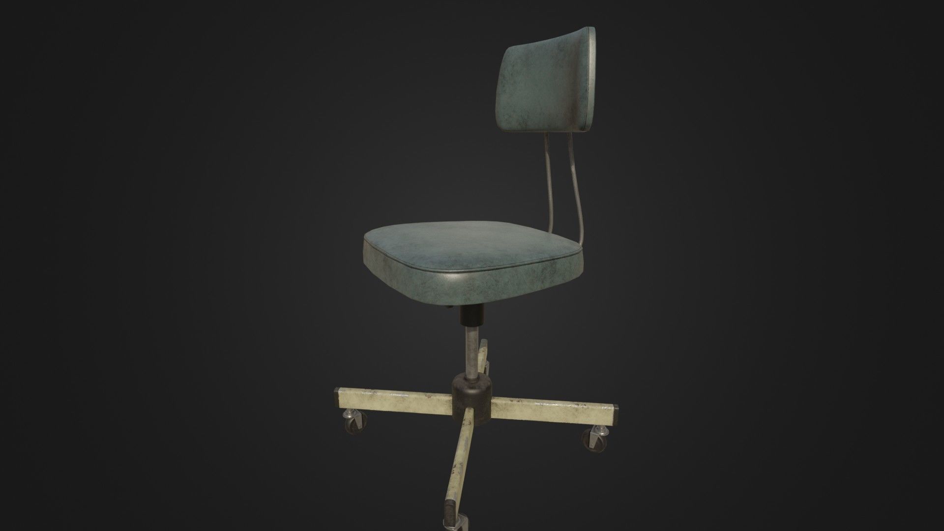 Old Office Chair Low-poly 3D model_28