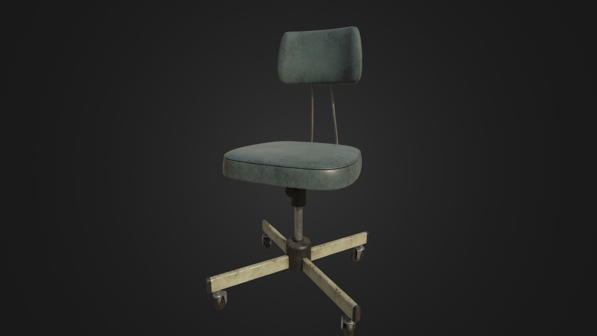 Old Office Chair Low-poly 3D model_32