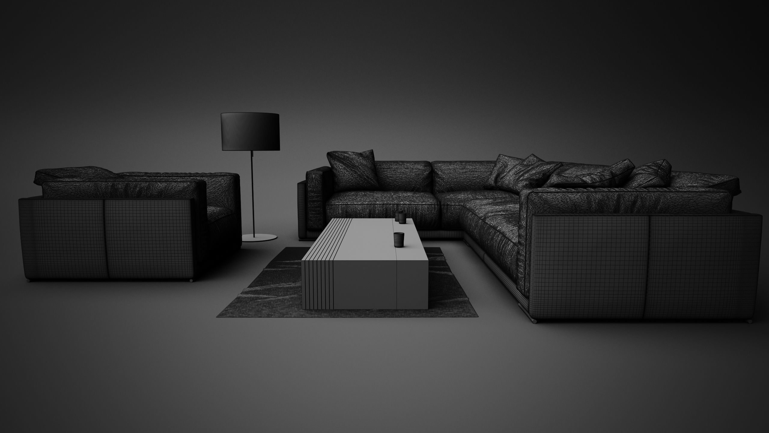 Sofa Set - Spazio Erba Sofa 10 3D model_5