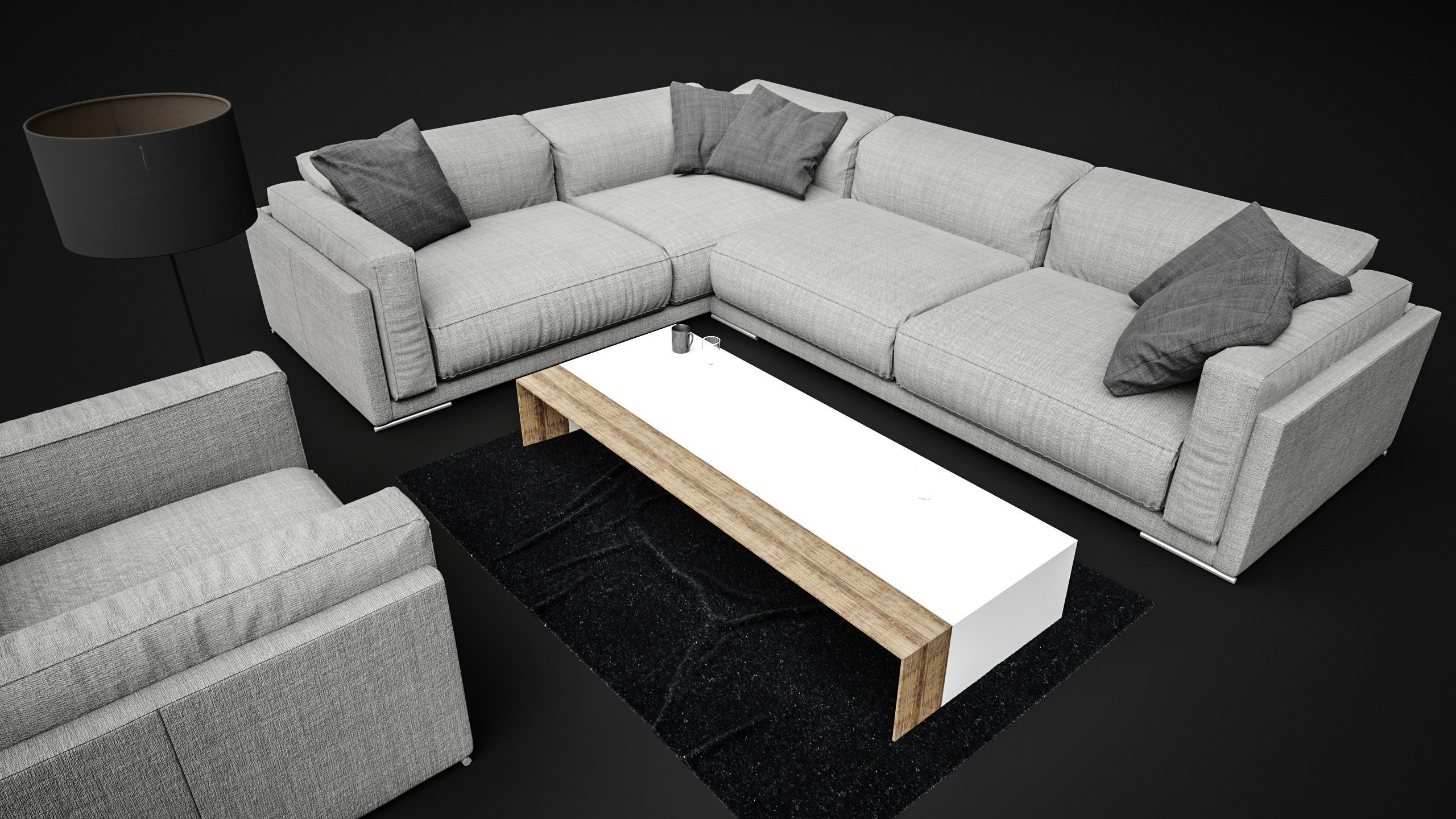 Sofa Set - Spazio Erba Sofa 10 3D model_3