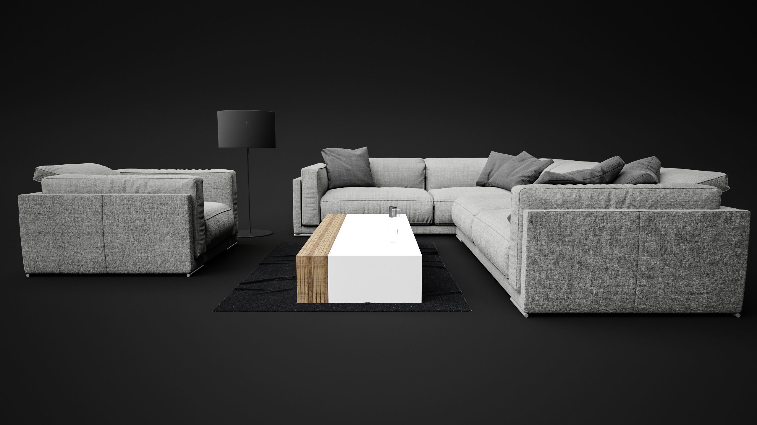 Sofa Set - Spazio Erba Sofa 10 3D model_2