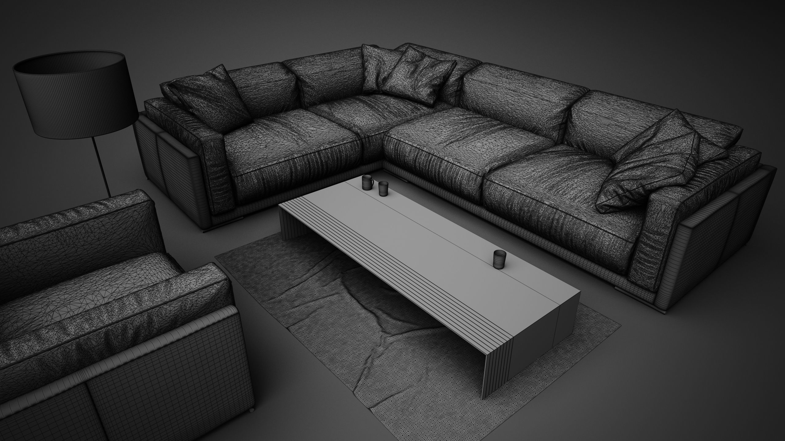 Sofa Set - Spazio Erba Sofa 10 3D model_7