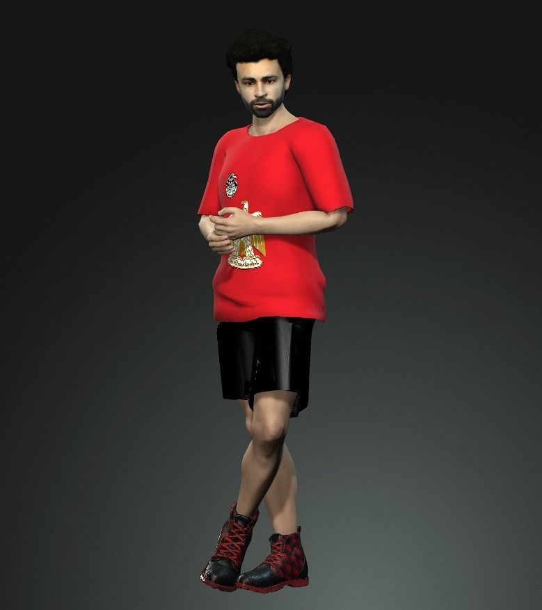 Mo Salah famous football player 3D design Ready for animation 3D model_6
