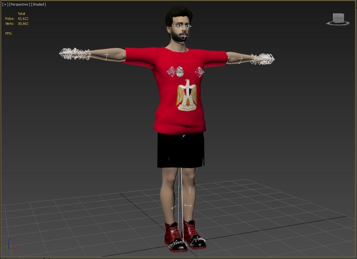 Mo Salah famous football player 3D design Ready for animation 3D model_3