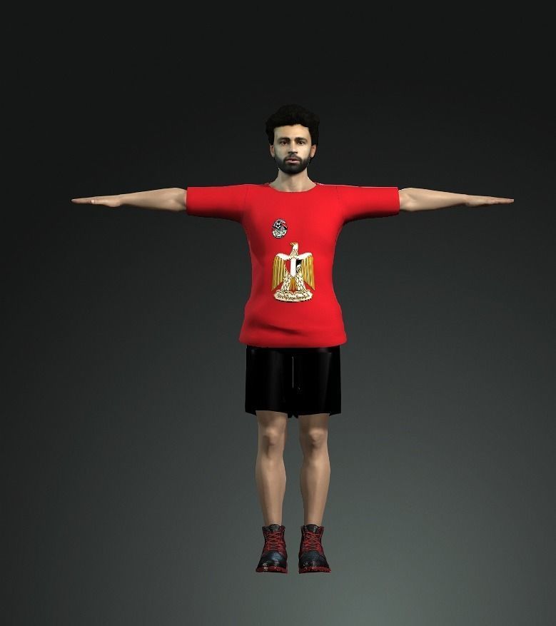 Mo Salah famous football player 3D design Ready for animation 3D model_5