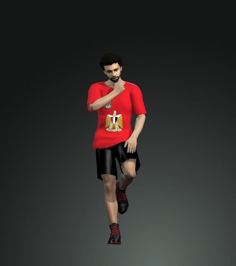 Mo Salah famous football player 3D design Ready for animation 3D model_4