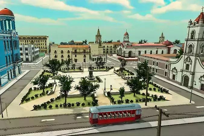 Colonial City Pack Low-poly 3D model