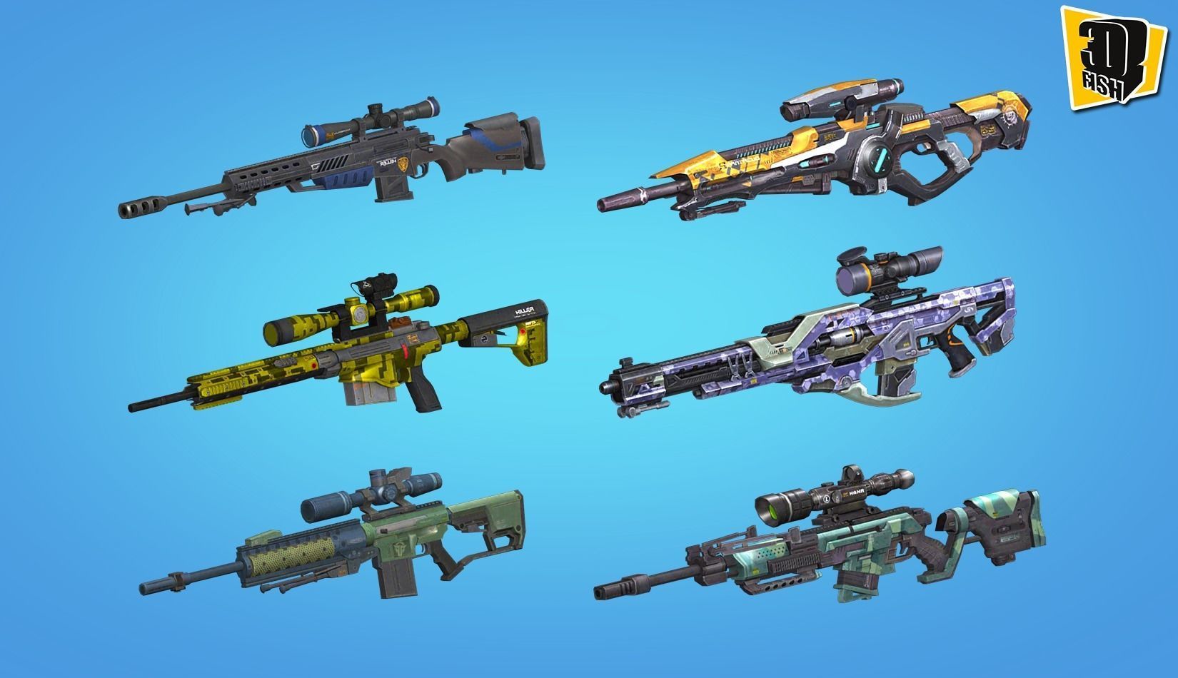 weapon pack vol02 Scifi cartoon weapon  Low-poly 3D model_2
