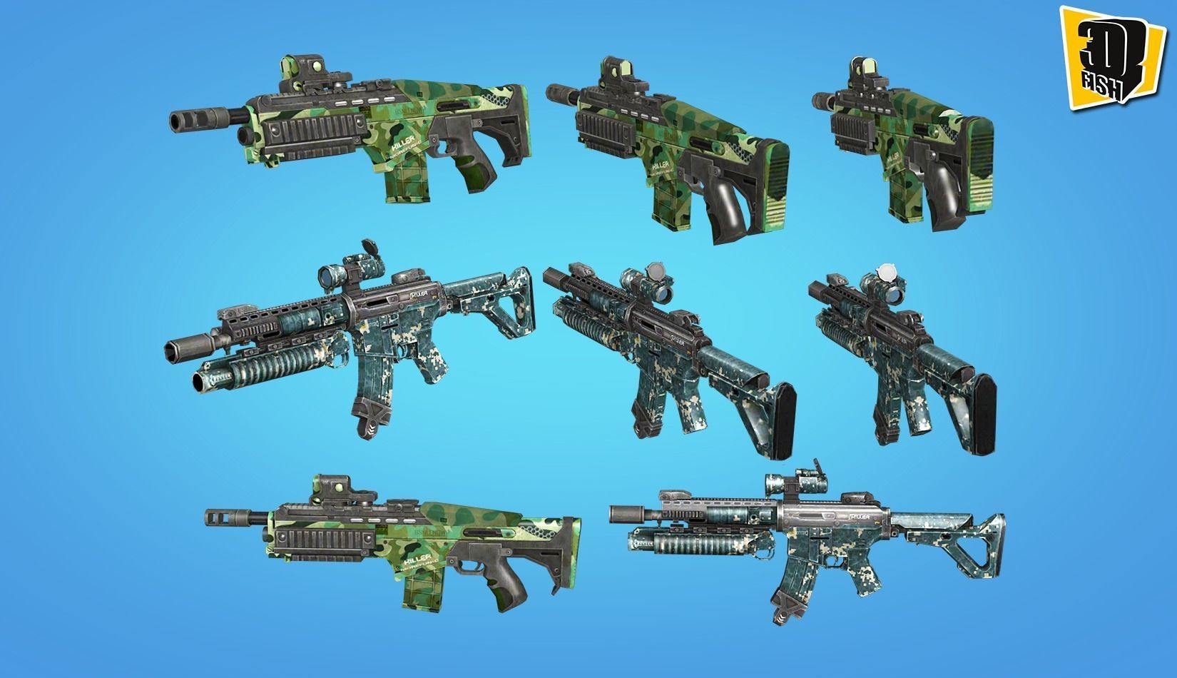 weapon pack vol02 Scifi cartoon weapon  Low-poly 3D model_12
