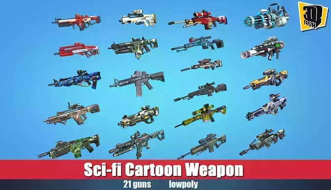 weapon pack vol02 Scifi cartoon weapon  Low-poly 3D model