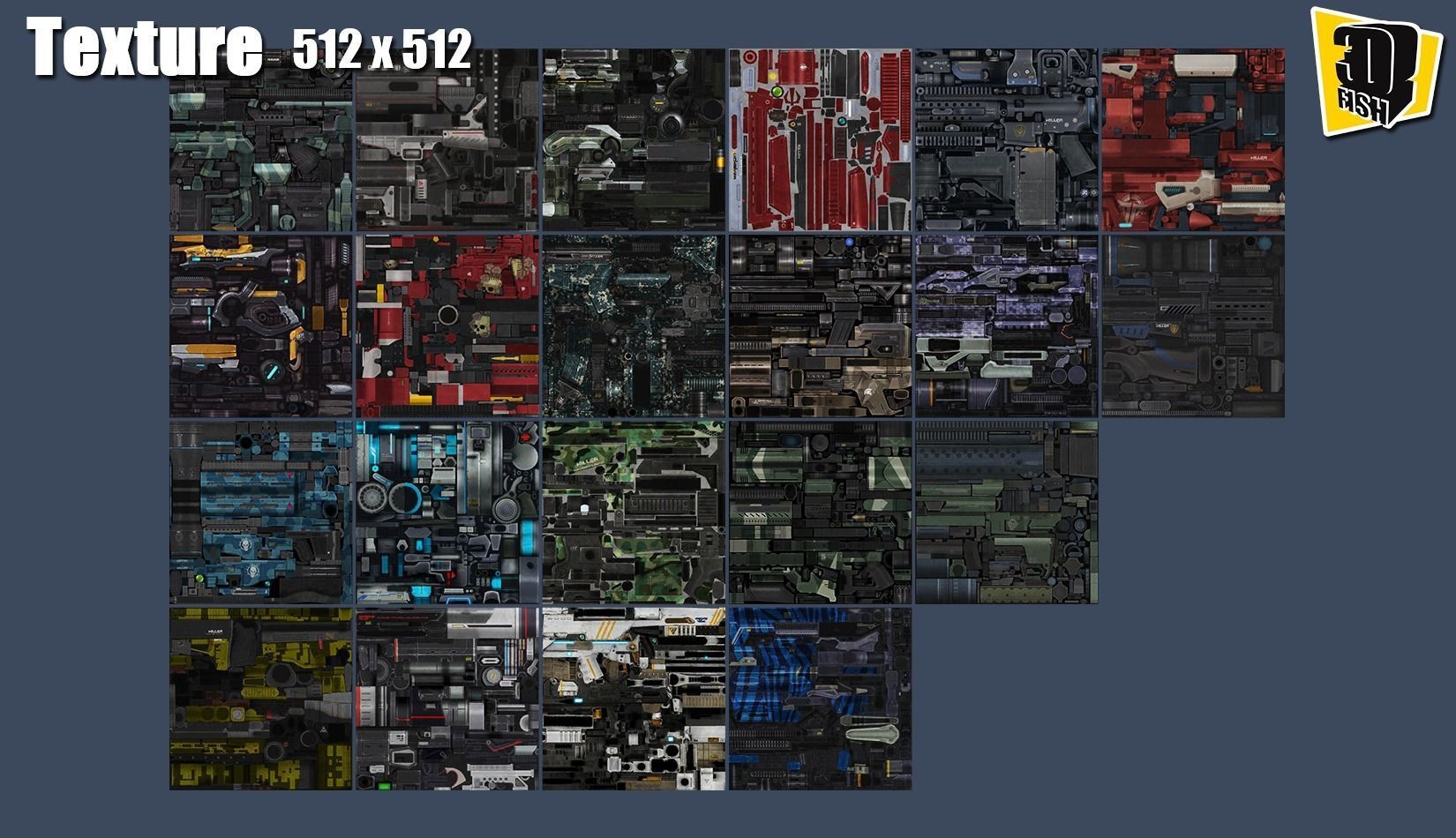 weapon pack vol02 Scifi cartoon weapon  Low-poly 3D model_16