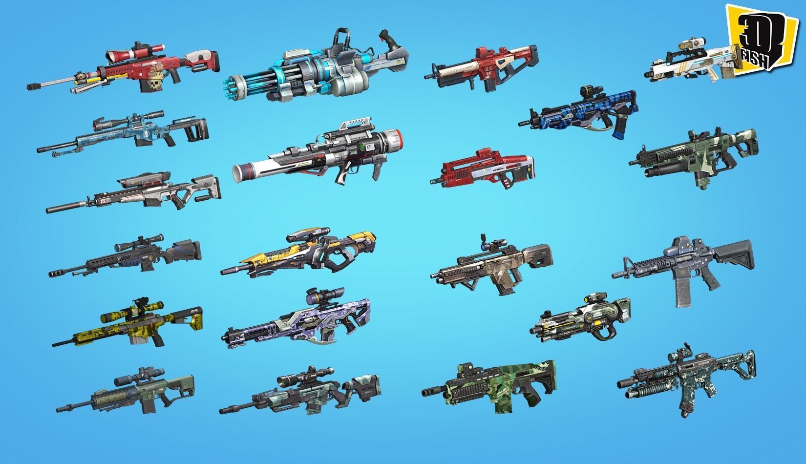 weapon pack vol02 Scifi cartoon weapon  Low-poly 3D model_13