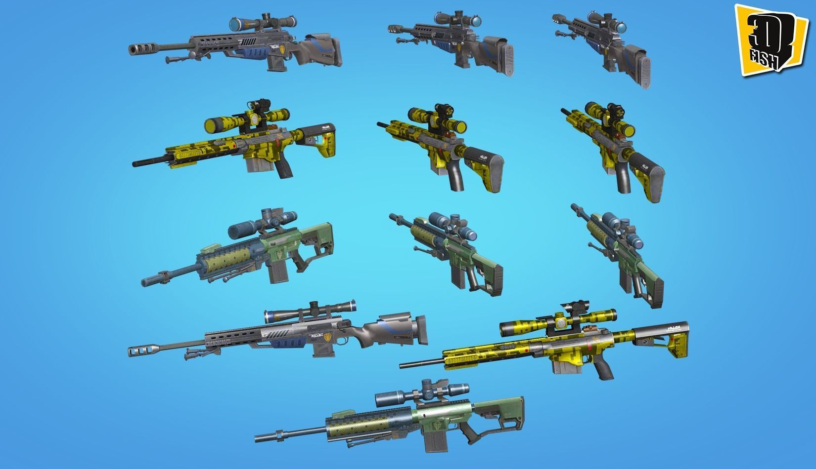 weapon pack vol02 Scifi cartoon weapon  Low-poly 3D model_7