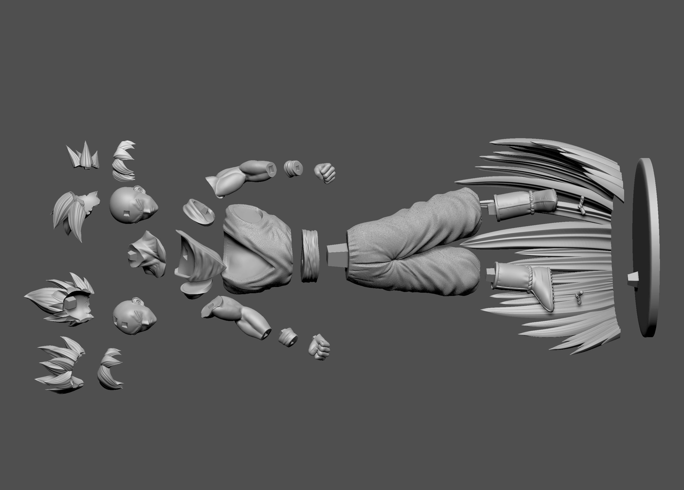 Son Goku Dragonball fan-art statue 3dprint 3D print model_2