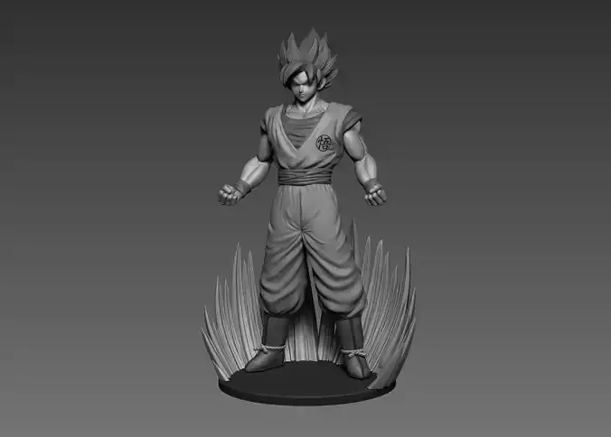Son Goku Dragonball fan-art statue 3dprint 3D print model
