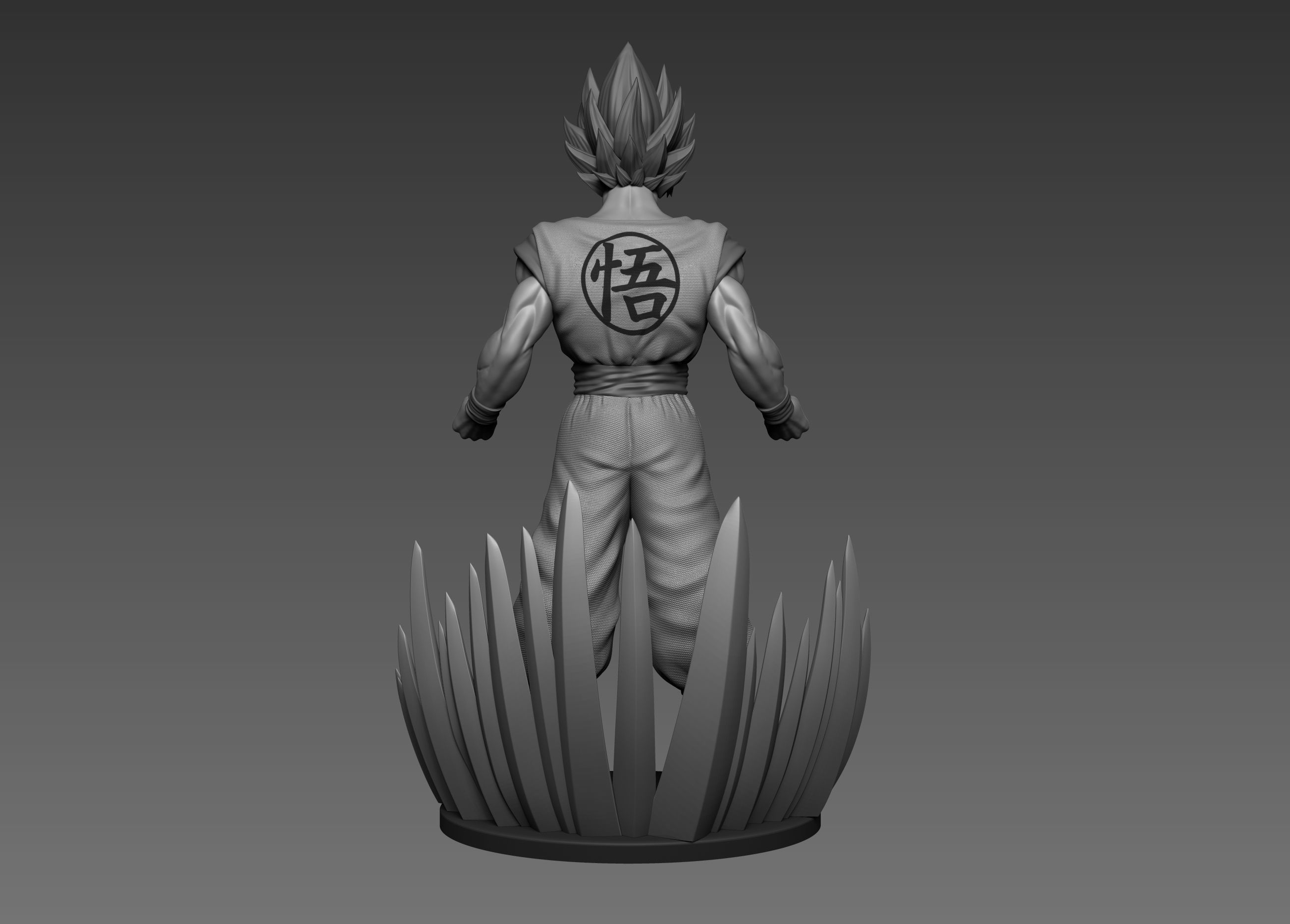Son Goku Dragonball fan-art statue 3dprint 3D print model_4