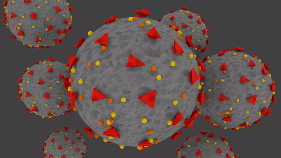 Low Poly Coronavirus AKA COVID-19 Cell Free low-poly 3D model