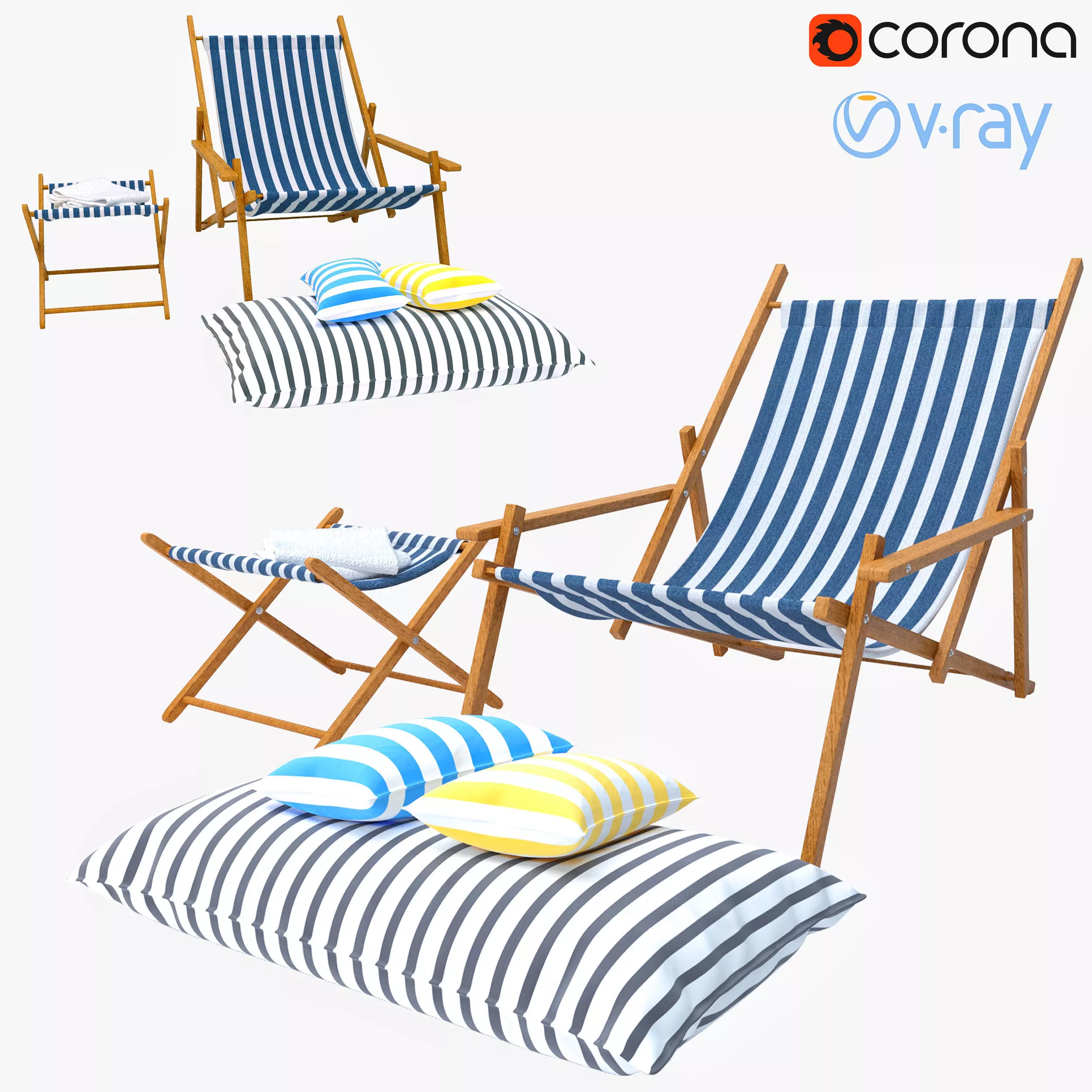 outdoor sling chair 3D model