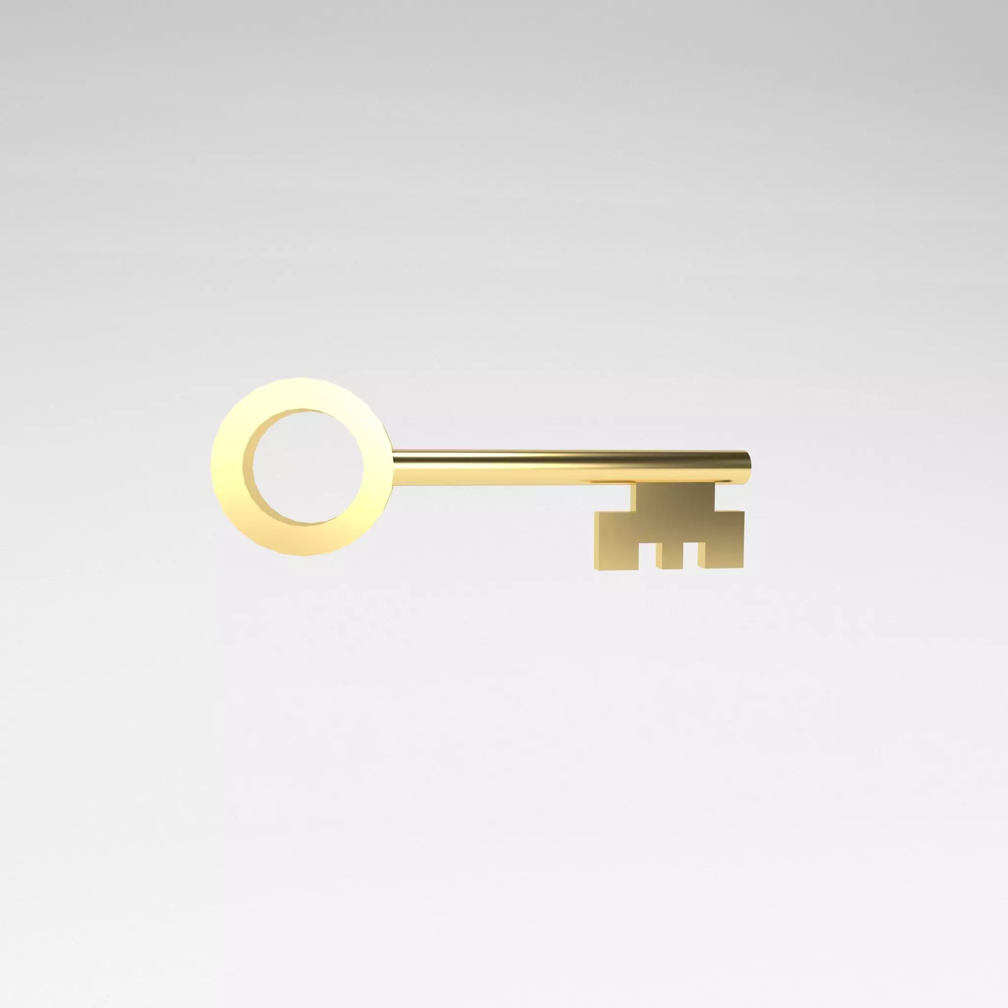 Cartoon Key v1 001 Low-poly 3D model_0