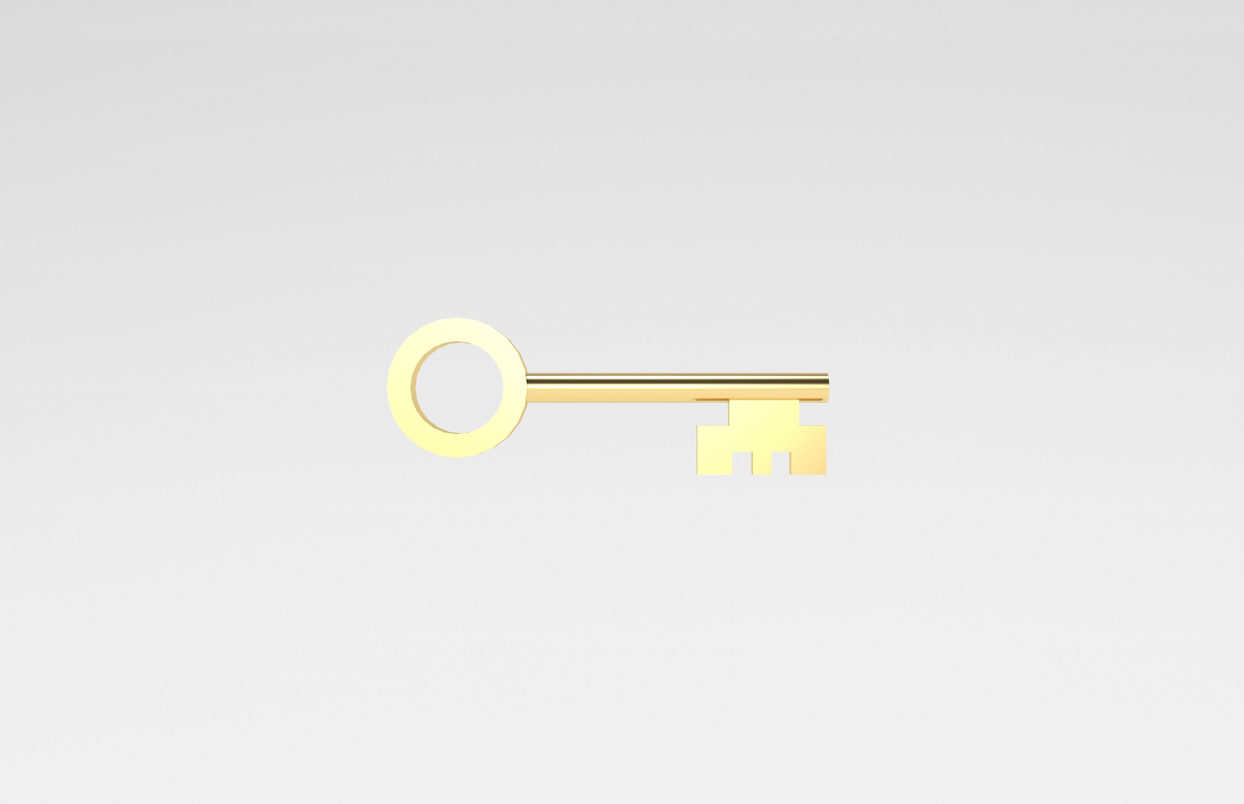 Cartoon Key v1 001 Low-poly 3D model_1