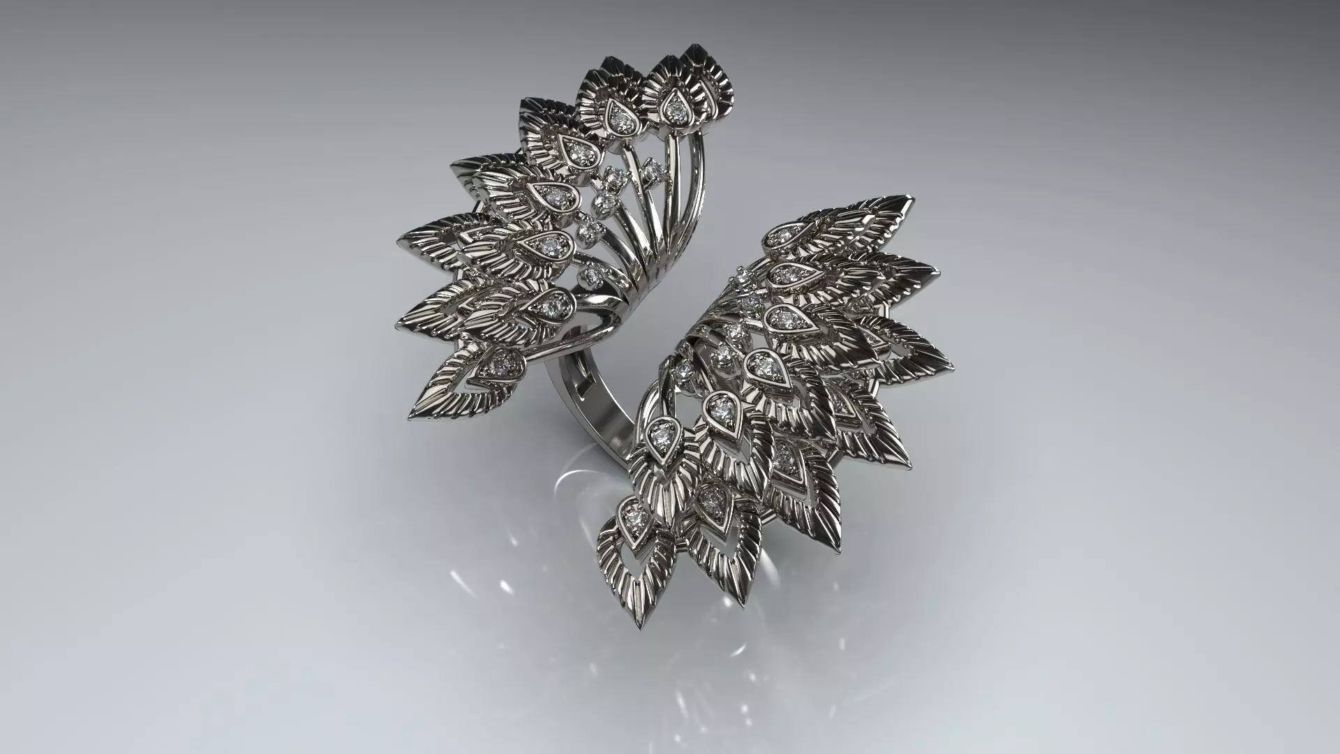 Unique Ring Angel wings 3D print model