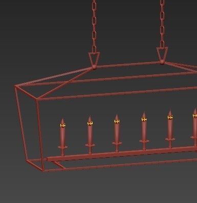 Linear Pendant Bronze RH chandelier 3D model_4