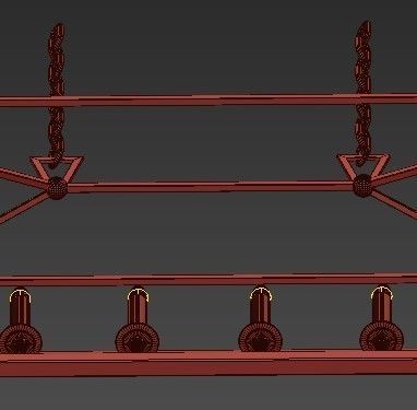 Linear Pendant Bronze RH chandelier 3D model_3