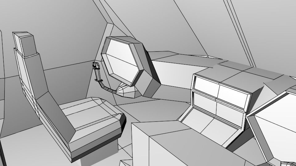 Fictional Aircraft Low-poly 3D model_26