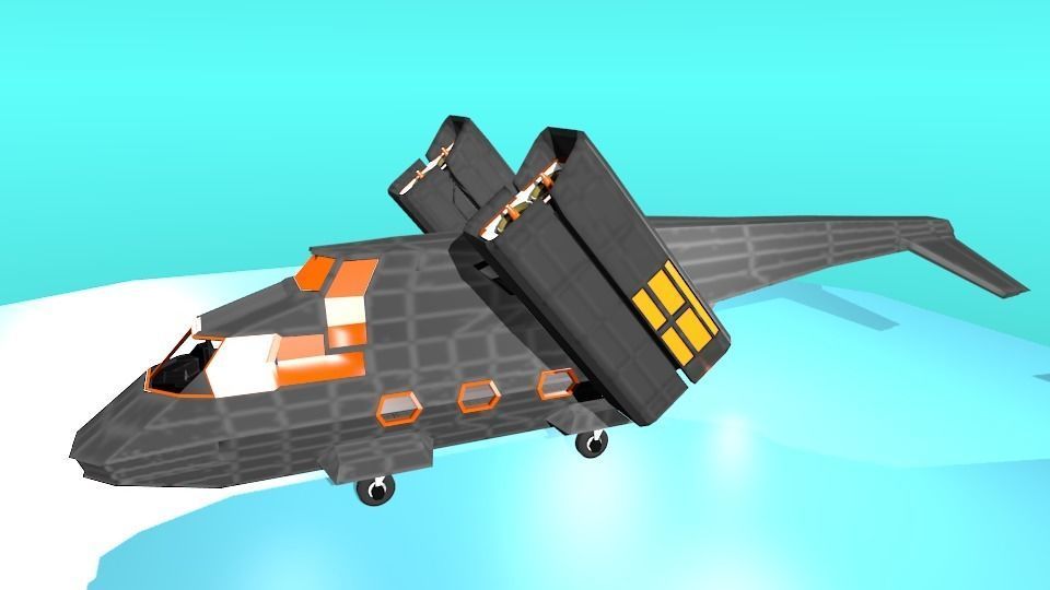 Fictional Aircraft Low-poly 3D model_10