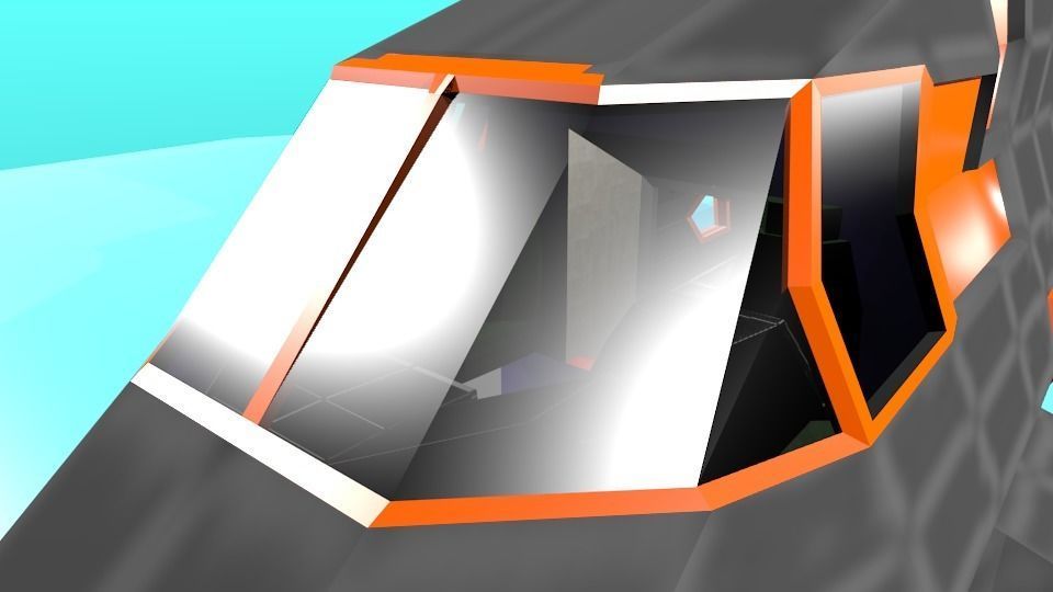 Fictional Aircraft Low-poly 3D model_19