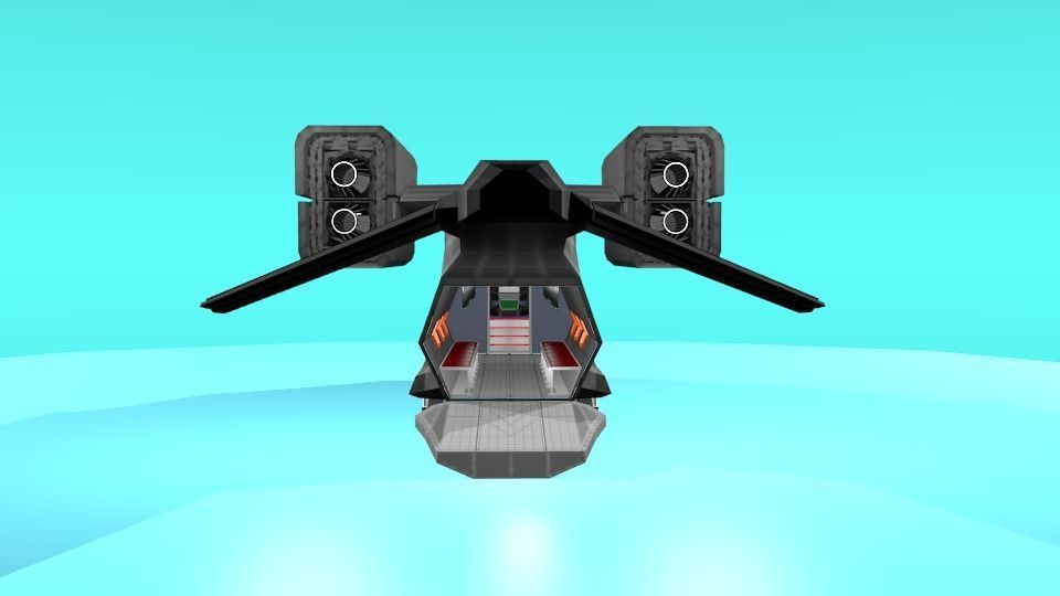 Fictional Aircraft Low-poly 3D model_3