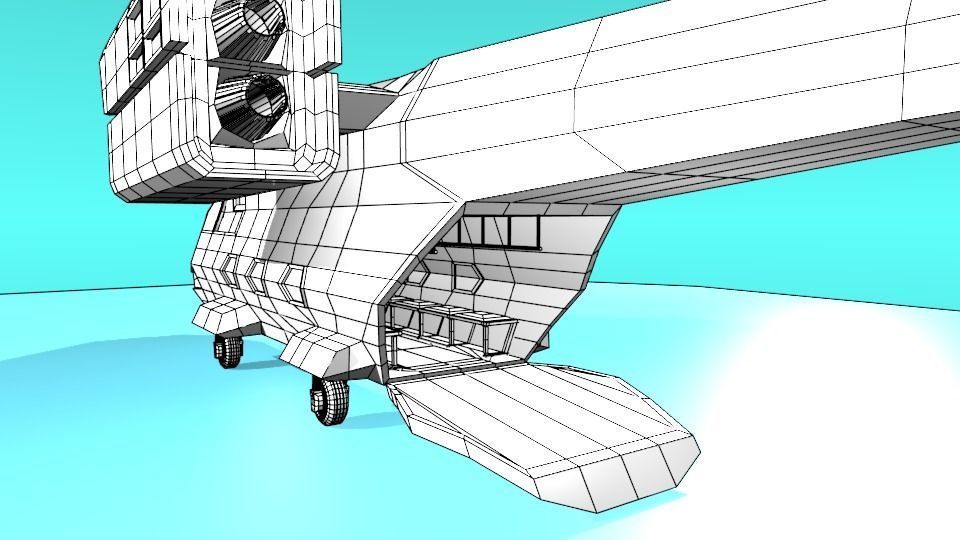 Fictional Aircraft Low-poly 3D model_22
