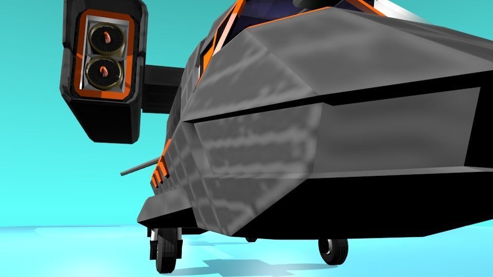 Fictional Aircraft Low-poly 3D model_9