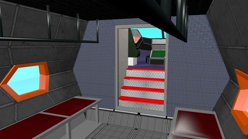 Fictional Aircraft Low-poly 3D model_14