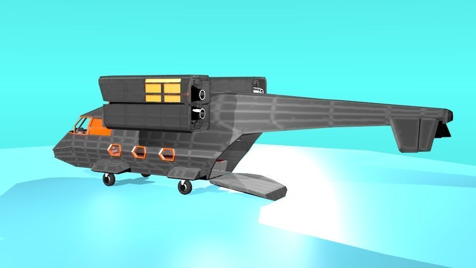 Fictional Aircraft Low-poly 3D model_2
