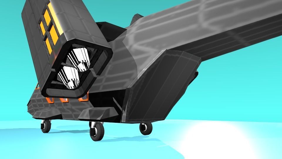 Fictional Aircraft Low-poly 3D model_11